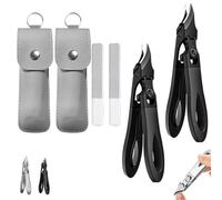 Graddi Ingrowfix Pro, Graddi Ingrowfix Pro - for Thick Nails, Wide Jaw Opening Long Handled, Splash-Proof, Slanted Toenail Clipper for Thick Nails (2PCS-2)