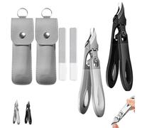 Graddi Ingrowfix Pro, Graddi Ingrowfix Pro - for Thick Nails, Wide Jaw Opening Long Handled, Splash-Proof, Slanted Toenail Clipper for Thick Nails (2PCS-3)