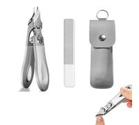 Graddi Ingrowfix Pro, Graddi Stainless Steel Nail, Wide Jaw Opening Anti-Splash Slanted Nail Clipper, Ultra-Thin and Sharp with Safety Lock, Clippers Seniors and Ingrown Care for Thick Nails (Silver)