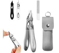 Graddi Ingrowfix Pro, New Long-Handle Wide-Mouth Splash-Proof Slanted Nail Clippers, Made of Stainless Steel, Ultra-Thin & Sharp, Designed for Thick Nails (1pcs White)