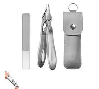 Graddi Ingrowfix Pro, Stainless Stee Anti-Splash Pliers, 180°Wide-Mouth Sharp Eagle Beak Beveled Toenail Clippers for Thick Nails, Long Handled Ergonomic Toe Nail Cutter for Seniors (Silver)