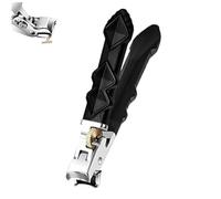 Graddi Orthoclip, Coupe-ongles incliné avec lame métallique incurvée, manche long, tête ergonomique inclinée, coupe-ongles senior, large ouverture, anti-éclaboussures, pour ongles épais (A)