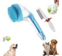 Graddi Soothawash Pro, 2025 New 2 in 1 Dog Bath Brush with Built-In Shampoo Dispenser, Grooming Massage Brush for Long Short Haired Dogs Cats Shower Supplies Set (Blue)