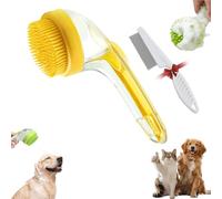 Graddi Soothawash Pro, 2025 New 2 in 1 Dog Bath Brush with Built-In Shampoo Dispenser, Grooming Massage Brush for Long Short Haired Dogs Cats Shower Supplies Set (Yellow)