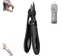 Graddis Ingrowfix Pro, Seniors & Ingrown Care, Slanted Toenail Clipper, Graddis Nail Clippers with Overall Stainless Steel, Nail Clippers with Safety Lock for Thick Nails (Black)