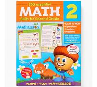Grade 2 Math Workbook Ages 6-8: 200 Essential Math Skills - Counting to 1,000, Operations, Fractions, Problem Solving, Worksheets + Yearly Planner, 260 Full-Color Pages | Mathseeds