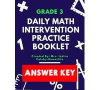 GRADE 3 DAILY MATH INTERVENTION BOOKLET ANSWER KEY