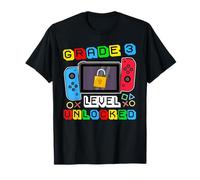 Grade 3 Level Unlocked Gamer Back to School Boy T-Shirt