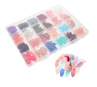 GRADENEVE 1 Boîte de Faux Ongles à Presser Mat Abs 24 Pièces, Couverture Complète, Tenue Longue Durée, Style Chic, pour Femmes, Usage Professionnel et Occasions Diverses