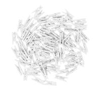 GRADENEVE 100 Clips Photo Miniatures Blancs en Bois 2,5cm X 0,3cm Robustes et Polyvalents pour Décoration de Mariage et Organisation de Papier