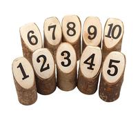 GRADENEVE 10pièces Chiffres Rondins de Bois Naturels Décoration Rustique pour Table Mariage Anniversaire Fête à Imprimés Rondins de Bois Brut avec Écorce Lot