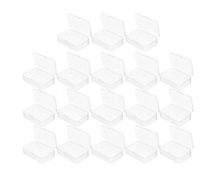 GRADENEVE 18 Pcs Mini Boîtes Rangement Transparentes avec Couvercle Conteneurs Plastique pour Perles Boutons Bricolage Cartes Jeux