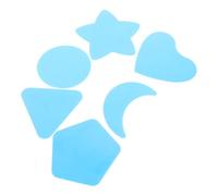 GRADENEVE 18 Pcs Moules de Coupe de Cheveux, Modèle de Coiffure pour Garçon et Filles, Silicone Bleu, Formes Étoile Lune Cœur Rond Hexagone, pour Tondeuses à Cheveux pour Garçon et