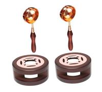 GRADENEVE 2 Ensembles Wax Seal Melting Pot And Spoon Set With Wooden Handle Efficient Wax Heating Furnace For Wedding Envelopes Vintage Style For Crafting And DIY