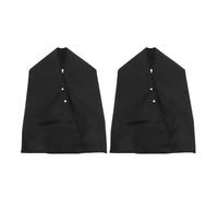 GRADENEVE 2 Pièces Bavoir Double Couche Adulte en Polyester Noir pour Repas | Bord Large Enveloppant, Surface Lisse, Entretien Rapide, Aide aux Gestes Limités