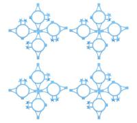GRADENEVE 20 Pièces Isolateur pour Clôture Électrique Anneau Multidirectionnel, Plastique Technique Bleu, Dimensions 7,6x5,8x1,7 Cm, Compatible Poteau de 32 Mm pour Usage Extérieur