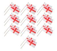GRADENEVE 20 Pièces Mini Drapeaux à Main D'angleterre avec Manche en Bois, Polyester, Portable et Facile à Ranger pour Parades et Lieux de Fête