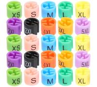 GRADENEVE 200pcs Cercles d'affichage de la taille en plastique, étiquettes numérotées pour cintres, codage clair, tri des vêtements, pour crochets de cintres jusqu'à 4mm