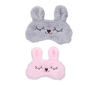 GRADENEVE 2pièces Masque De Sommeil Peluche Masque Mignon De Lapin Pour Filles Confort Optimal Pour Sommeil Réparateur