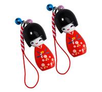 GRADENEVE 2pièces Porte-clés Forme De Poupée Japonaise Breloques Décoratives Pour Décoration Intérieure Automobile Style Traditionnel