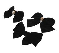 GRADENEVE 3 Pièces Barrettes à Clip en Velours Noir Nœud, Accessoires Cheveux pour Femmes, Fiables Risque de Chute, pour Écoles et Église
