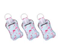 GRADENEVE 3ensemble Lot de Bouteilles Vides Rechargeables Housse Porte-clés Neoprene Bouteille de Voyage pour Lotion Savon Main Parfum Modèle Flamingo pour Clés Sac Porte-monnaie