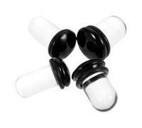 GRADENEVE 4 Pièces Bouchons Tunnel en Verre Noir, Bijoux de Piercing D'oreille, Écarteur à Cône Progressif, Design Sécurisé Anti-chute, pour Lobes Percés et Cartilage, Usage Quotidien