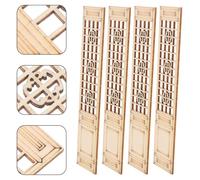 GRADENEVE 4 pièces Miniature Écran Bois Vintage Paravent Chinois Décoratif pour Maison de Poupée Accessoires de Meubles Miniatures pour Paysage et Modèle de Bac à Sable