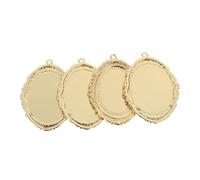 GRADENEVE 4 Pièces Supports de Pendentif Ovale Baroque Métal pour Création de Bijoux DIY Cadres pour Cabochon et Connecteurs Précis Accessoires de Collier Or