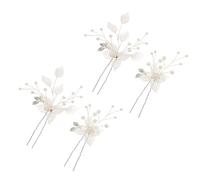 GRADENEVE 4 Pièces U-shaped Pearl Leaf Hairpins For Women Wedding Bridal Hair Accessories Set Elegant Bride Hair Piece For Special Events And Bridesmaids