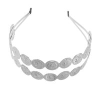 GRADENEVE Bandeau de Danse de Scène Double Couche en Métal Argenté, Serrage-tête Confortable et Ajusté pour Femmes, Accessoire Vintage Chic pour Festival ou Cosplay