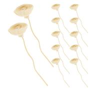 GRADENEVE Bâtonnets de Diffuseur D'aromathérapie 12pcs en Papier Moelleux Beige Têtes de Fleurs Artificielles pour Parfum Liquide, Séchage Complet et Diffusion Longue Durée en Voiture