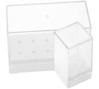 GRADENEVE Boîte de Rangement pour Embouts de Perceuse à Ongles en Plastique, Support Multi-trous 10 et 7 Emplacements, Design Simple et Délicat pour Stockage et Présentation