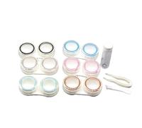 GRADENEVE Boîte de Rangement pour Lentilles de Contact Portable en PP avec 6 Compartiments, Design à Clapet, Bouteille, Pince et Ventouse, Maison Table