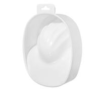 GRADENEVE Bol de Trempage Manuel Rectangulaire Blanc en Plastique pour Soin des Ongles et Nutrition des Cuticules Usage Professionnel ou Domestique