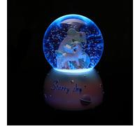 GRADENEVE Boule de Cristal Musicale Veilleuse en Résine et Verre Licorne Décoration Élégante pour Bureau et Chambre D'étude