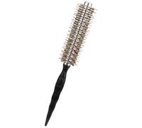 GRADENEVE Brosse à Cheveux Ronde en Poils de Sanglier pour Cheveux Bouclés et Épais, Petite Taille Manche Aluminium Blanc, Brosse de Coiffage Polyvalente pour Brushing et Soin Quotidien