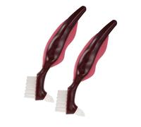 GRADENEVE Brosse à Prothèses Dentaires Poils Rigides Double Tête 2pcs Manche Ergonomique en Pp, Nettoyage pour Fausses Dents, Usage Quotidien et Voyage