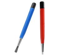 GRADENEVE Brosse de Ponçage Compacte Outil Portable sans Fil pour Nettoyage Précis Stylo Brosse à Gratter Électronique 2 Pièces Bleu et Rouge de Montres, Bijoux et Pièces de Monnaie