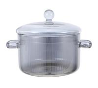 GRADENEVE Casserole en Verre 1,6l avec Couvercle et Poignées Anti-brûlure, Compatible Toutes Sources de Chaleur, pour Mijoter à Domicile