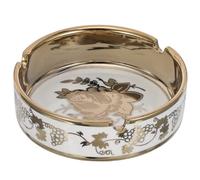 GRADENEVE Cendrier Base Épaissie Antidébordement avec Repose-Cigare Blanc Rond en Céramique Finition Lustrée et Design Moderne pour Bureau ou Table Basse