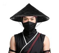 GRADENEVE Chapeau de Bambou Fait Main pour Cosplay et Samouraï, Diamètre 36 Cm, Couleur Noire, Accessoire de Scène et Fête pour Hommes et Femmes, Style Oriental Couleur Aléatoire