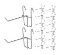 GRADENEVE Crochets Muraux Argenté Épaisseur 3,3 Mm Lot de 25 Résistance Élevée, Compatible Universellement pour Panneaux Perforés et Grilles pour Magasin et Espace D'exposition