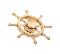 GRADENEVE Décoration de Roue de Gouvernail en Laiton Doré Rotative, Robuste et Élégante, pour Bureaux et Bibliothèques Style Marin et Ambiance Littéraire