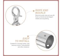 GRADENEVE Embout de Corde Petit Taille en Acier Inoxydable Argenté Crochet Intégré Embouts de Câble Métallique pour Poteau de Conciergerie Barrière de Sécurité et Gestion de Foule