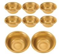 GRADENEVE Ensemble de 8 Petits Bols Bouddhistes en Cuivre Doré, Bol Décoratif Résistant et Gain de Place, pour Autels Bouddhistes à Domicile ou Pèlerinages en Plein Air