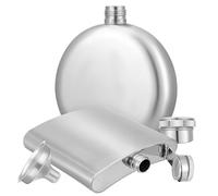 GRADENEVE Ensemble Flasques à Whisky 2 Pièces en Acier Inoxydable 304 avec Entonnoir en Acier Inoxydable Flasque Ronde 150 Ml et 210 Ml Étanches Portables pour Randonnée et Camping