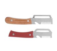GRADENEVE Éplucheur Multifonction pour Éplucher et Couper en Julienne Fruits et Carottes 2 Pièces avec Manche en Bois, Acier Inoxydable et Plastique, Marron la Cuisine et Préparation