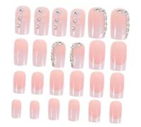 GRADENEVE Faux Ongles French Manucure Courte à Pression, 1 Boîte 24 Pièces en Plastique Résistant, Bouts D'ongles Courts Décoratifs pour Manucure Élégante, Confort Léger, Application Rapide