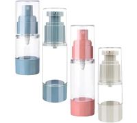 GRADENEVE Flacons à Pompe Airless Bouteilles de Voyage Étanches 30ml et 15ml Couleur Aléatoire en As Lot de 4 pour Lotion et Huile Essentielle